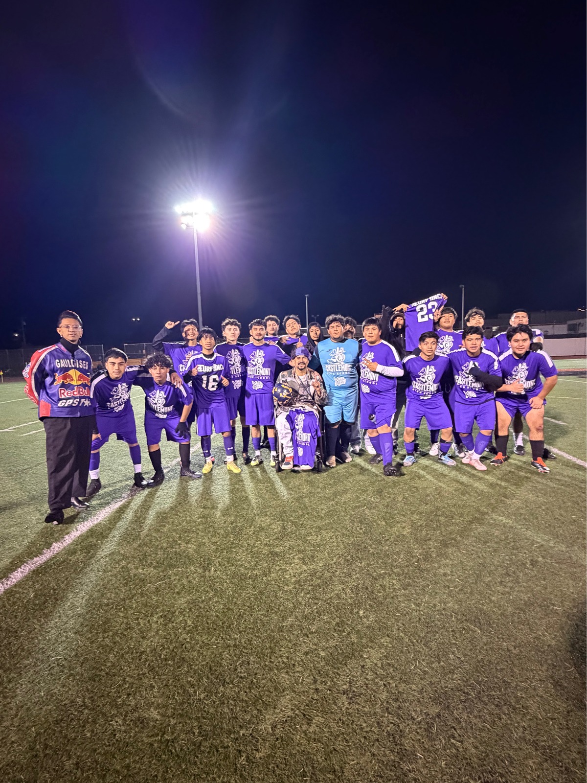 Javier with the Castlemont High School junior varsity boys' soccer team.